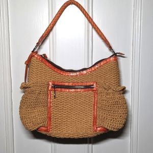 Brighton Seagrass Wove w/ Leather Trim Purse